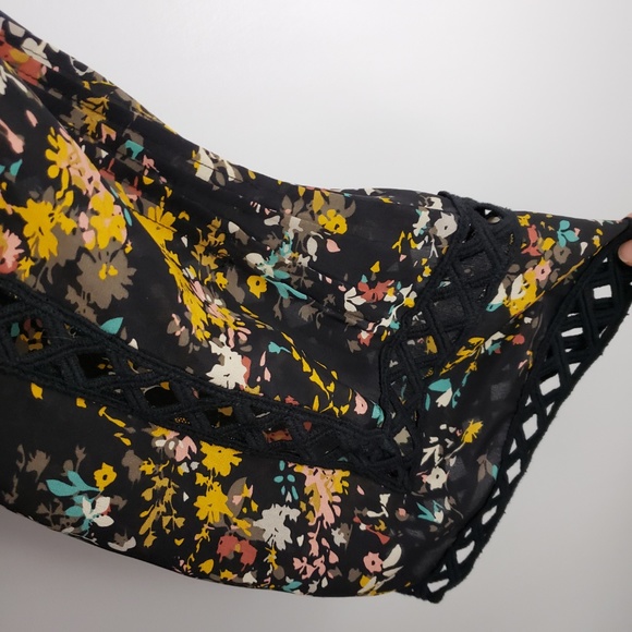 Anthropologie floral 100% silk kimono top Sm - Picture 2 of 8